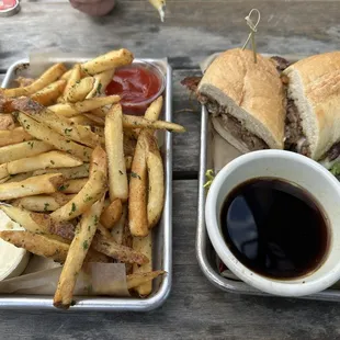 Duck fat fries and a French dip. Yum!