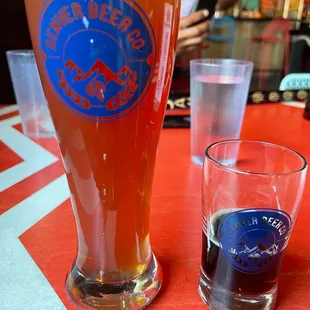 a pint glass and a pint glass