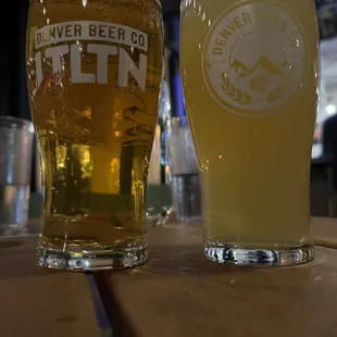 two glasses of beer