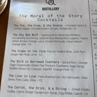 Some of the specialty drinka