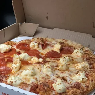 Half cheese half pepperoni!