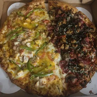 Half East Colfax Pizza Half Magnificent 7 Pizza