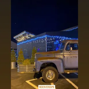 a truck parked in a parking lot