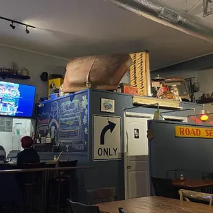 Bar area and dining decor.