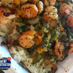 Shrimp stuffed potatoes