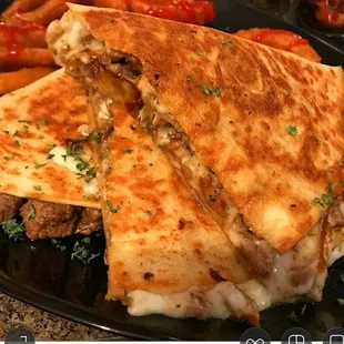 Chicken or steak quesadillas