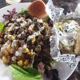 Steak stuffed potatoes
