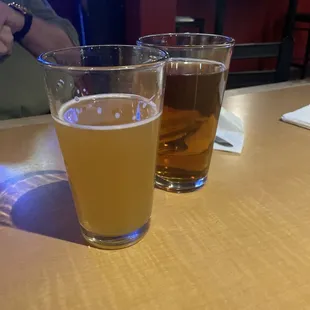 two glasses of beer