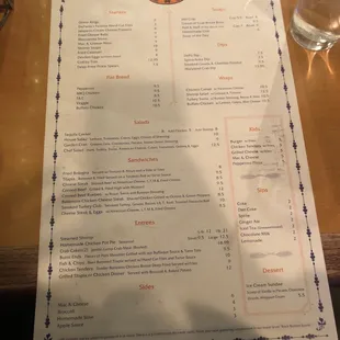 menu