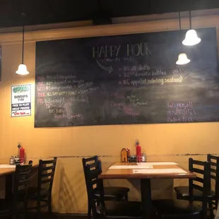 happy hour menu and daily specials