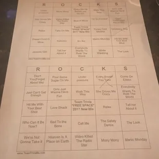 Musical Bingo. Great game!