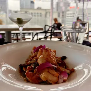 Seared Scallop and Prawns