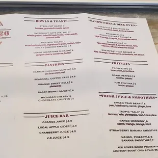 menu