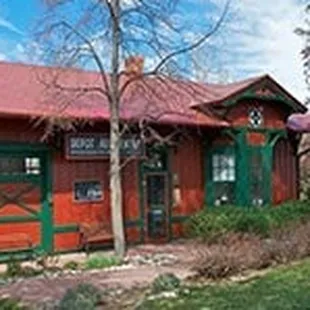 The original depot served as the train station for the Atchison Topeka and Santa Fe railroad.