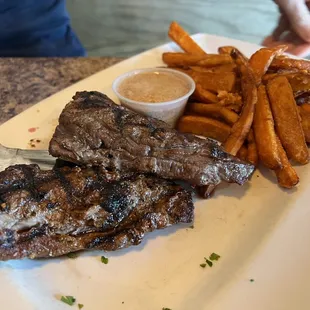 a steak and fries