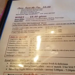 menu