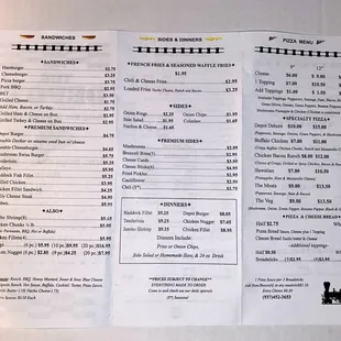 Menu (as of Jan 2021)
