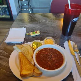 Nothing better chili and grilled cheese