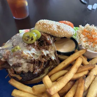 Conductor burger with Fries