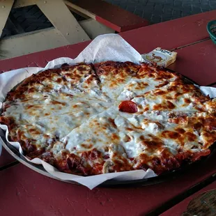 15" with pep bacon mushroom and double cheese yum!