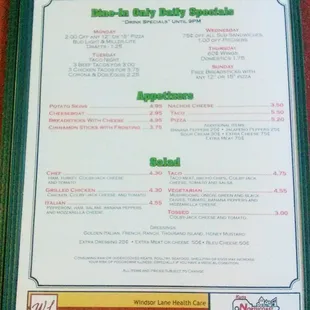 menu