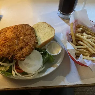 Tenderloin and fries.