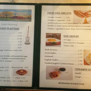 Menu -- very reasonable prices.