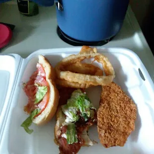 a tray of food on a table
