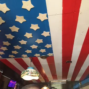 american flag painted on the ceiling