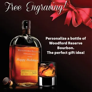 a bottle of woodford reserve bourbon