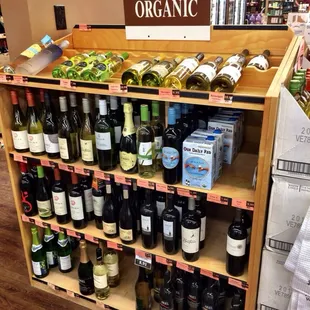 shelves of wine