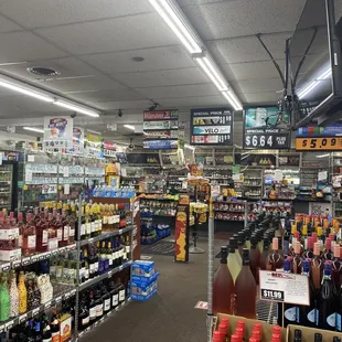 a view of a liquor store