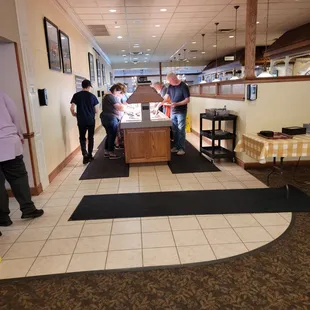 Buffet line.