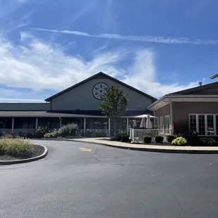 a large building with a clock on it