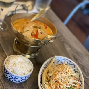 a bowl of noodles and a bowl of soup