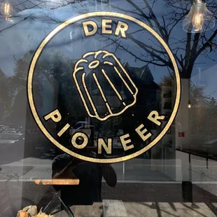 The front window of Der Pioneer.