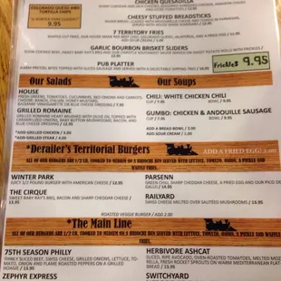 The 2015 winter season menu
