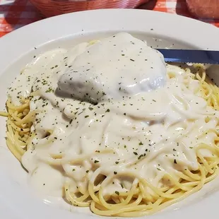 Chicken Parmesan with Alfredo Sauce
