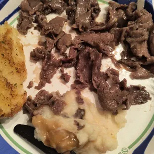 This is the Roast Beef Dinner with mashed potatoes.