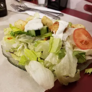 side salad, all iceberg