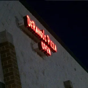 neon sign on building