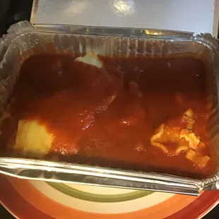 Lasagna 2of2, another low small portion, again mostly sauce.