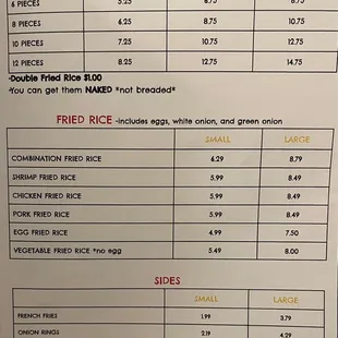 CURRENT New menu with Feb. 2022 pricing!!