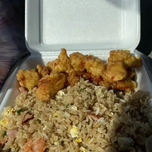 Sweet chili chicken double rice