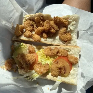 Shrimp poboy dressed