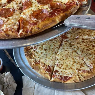 Large pepperoni and large cheese
