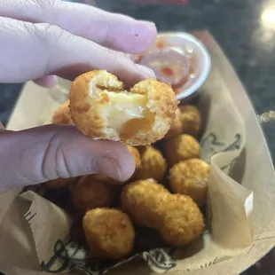 New but not on the menu yet.  Pepper jack cheese balls