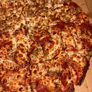 Half of a large pizza