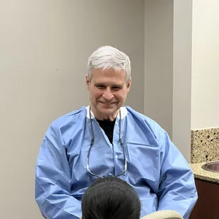 Dr. Pierson speaking to a wonderful patient.