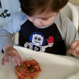 He loves fruity pebbles